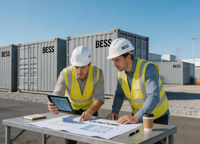 Engineers planning BESS integration